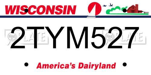 2TYM527 Wisconsin License Plate