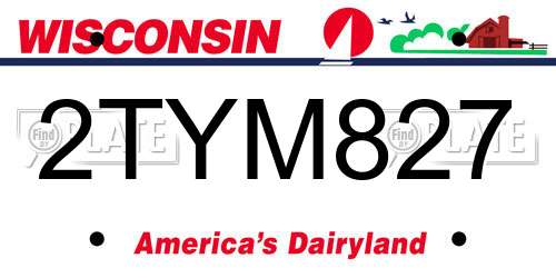 2TYM827 Wisconsin License Plate