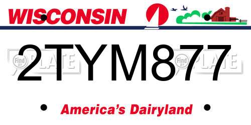 2TYM877 Wisconsin License Plate