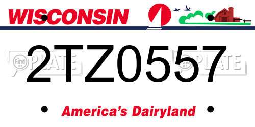 2TZ0557 Wisconsin License Plate