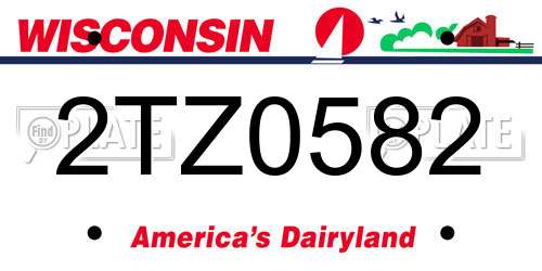 2TZ0582 Wisconsin License Plate