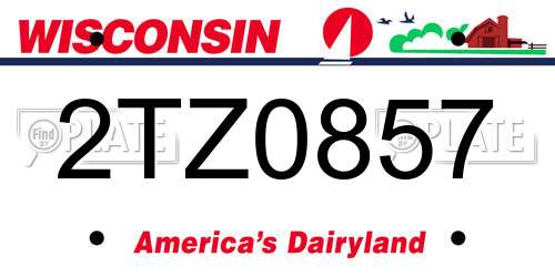 2TZ0857 Wisconsin License Plate