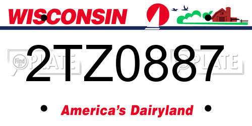 2TZ0887 Wisconsin License Plate