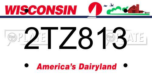 2TZ813 Wisconsin License Plate