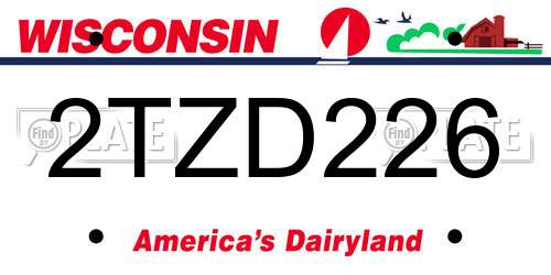 2TZD226 Wisconsin License Plate