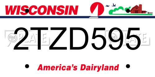 2TZD595 Wisconsin License Plate