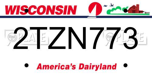 2TZN773 Wisconsin License Plate