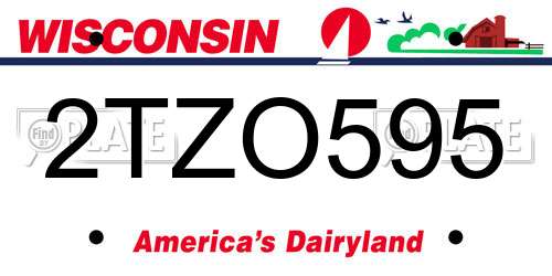 2TZO595 Wisconsin License Plate