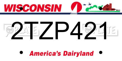 2TZP421 Wisconsin License Plate