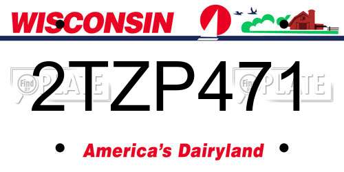2TZP471 Wisconsin License Plate