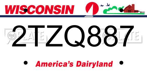 2TZQ887 Wisconsin License Plate