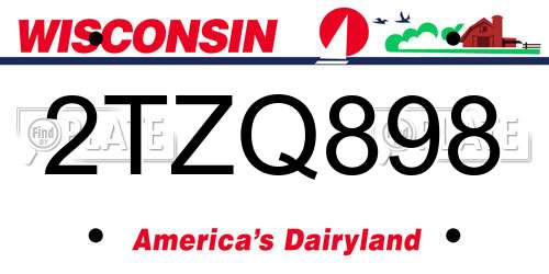 2TZQ898 Wisconsin License Plate
