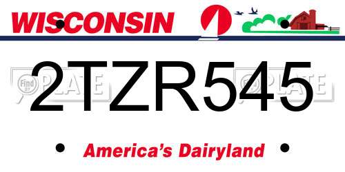 2TZR545 Wisconsin License Plate