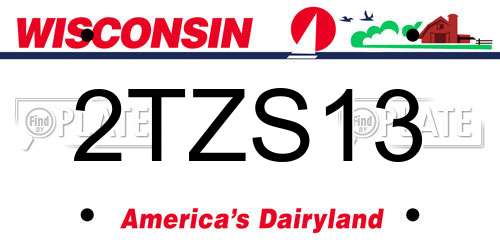 2TZS13 Wisconsin License Plate