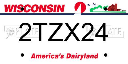 2TZX24 Wisconsin License Plate