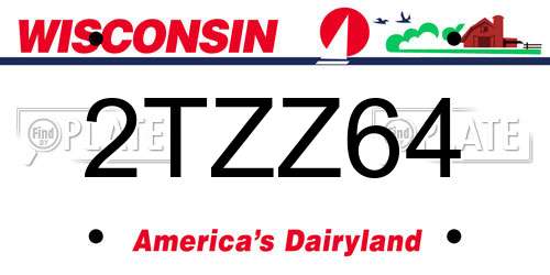 2TZZ64 Wisconsin License Plate