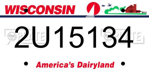 2U15134 Wisconsin License Plate