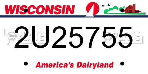 2U25755 Wisconsin License Plate