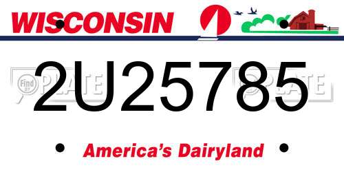 2U25785 Wisconsin License Plate