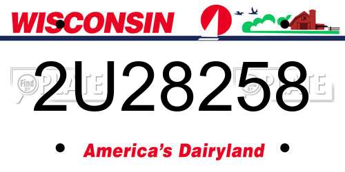 2U28258 Wisconsin License Plate