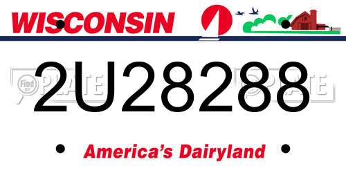 2U28288 Wisconsin License Plate