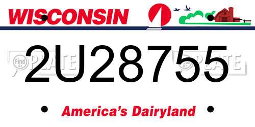2U28755 Wisconsin License Plate