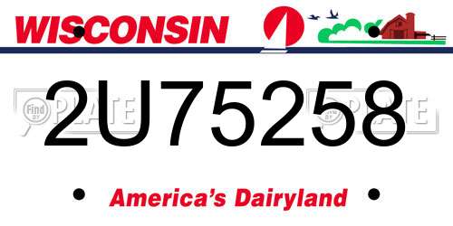 2U75258 Wisconsin License Plate