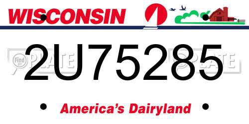 2U75285 Wisconsin License Plate