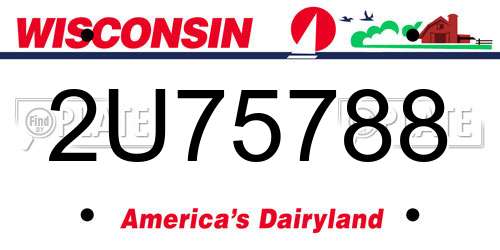 2U75788 Wisconsin License Plate