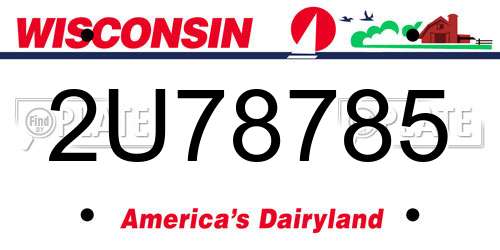 2U78785 Wisconsin License Plate