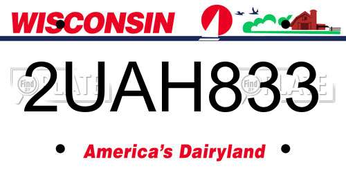2UAH833 Wisconsin License Plate