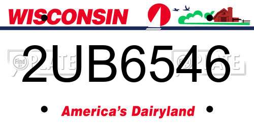 2UB6546 Wisconsin License Plate