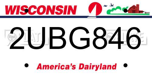 2UBG846 Wisconsin License Plate
