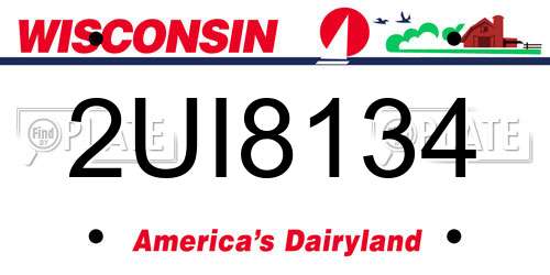 2UI8134 Wisconsin License Plate
