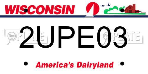 2UPE03 Wisconsin License Plate