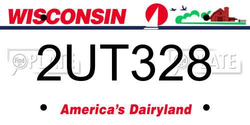 2UT328 Wisconsin License Plate