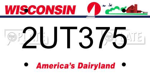 2UT375 Wisconsin License Plate