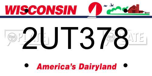 2UT378 Wisconsin License Plate