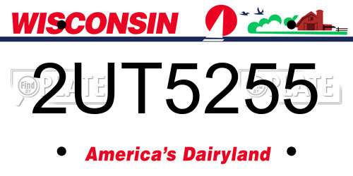 2UT5255 Wisconsin License Plate