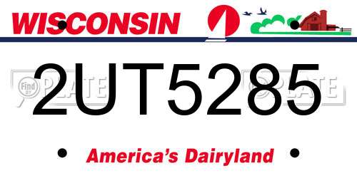 2UT5285 Wisconsin License Plate
