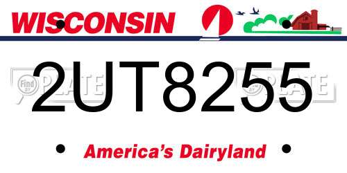 2UT8255 Wisconsin License Plate