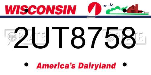 2UT8758 Wisconsin License Plate