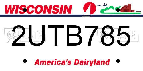 2UTB785 Wisconsin License Plate