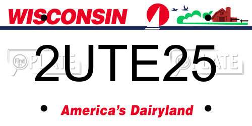 2UTE25 Wisconsin License Plate