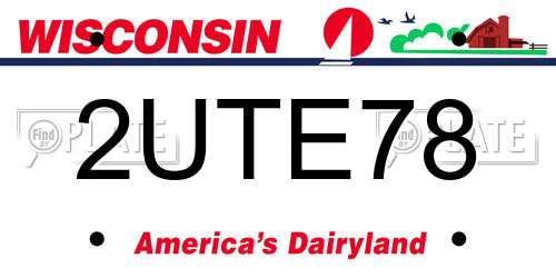 2UTE78 Wisconsin License Plate