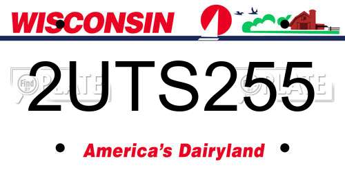 2UTS255 Wisconsin License Plate