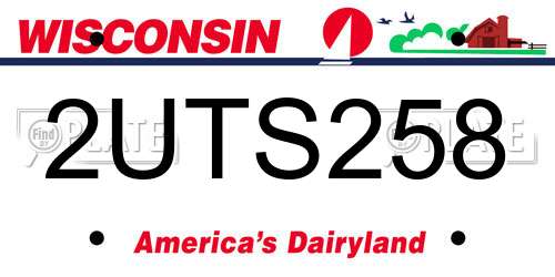 2UTS258 Wisconsin License Plate