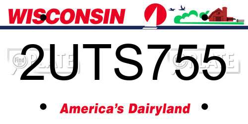 2UTS755 Wisconsin License Plate