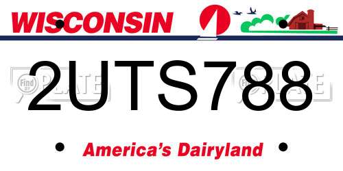 2UTS788 Wisconsin License Plate