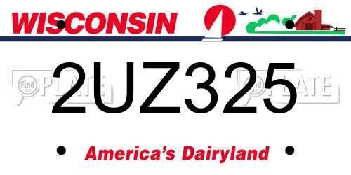 2UZ325 Wisconsin License Plate